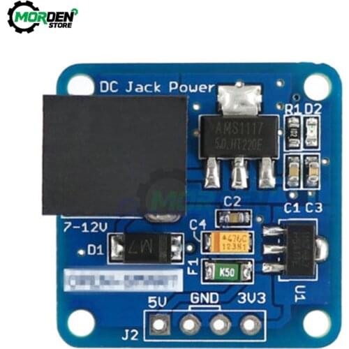 DC-Jack 7-12V to 5V/3.3V LDO Step-Down Buck Power Converter Module DIY Based AMS1117 Module for Arduino Smart Car/Model Airplane