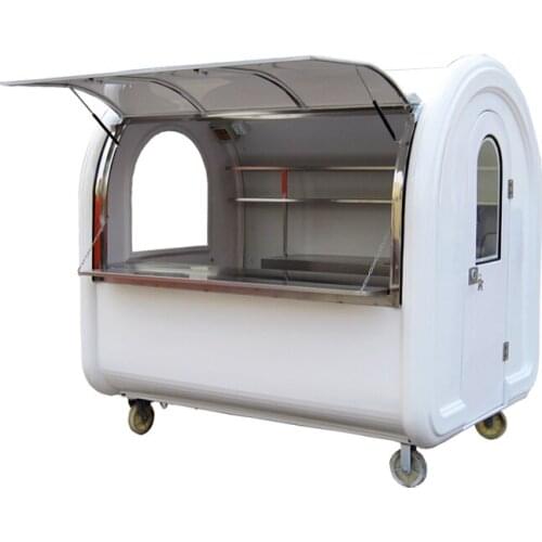 New White Stainless Steel Dining Car Street Mobile Kitchen Food Trailer Coffee Ice Cream Catering Cart Customzable