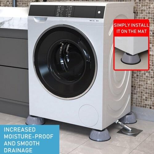 4pcs Anti-slip Noise-reducing Mats For Washing Machine Anti-slip Pads For Refrigerator Anti-vibration Pad Kitchen Bathroom Mat