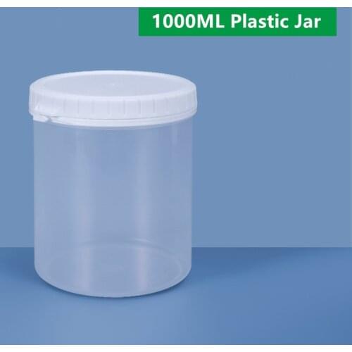 Empty 1000ml Plastic Jar with Inner Cover Food Grade Storage Container for Liqid Ice Cream 1PCS/lot