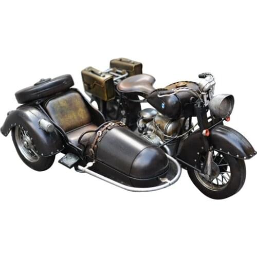 Retro Sidecar Crossbody Motorcycle Model Home Decorations Gifts Office Desk Surface Panel Personalized Creative Decorations