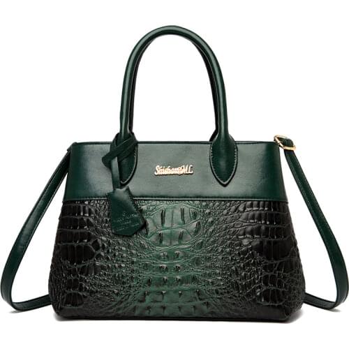 Luxury Handbags Women Bags Designer PU Leather Fashion Tote Bag Ladies Large Capacity Crocodile Pattern Shoulder Bags Sac A Main