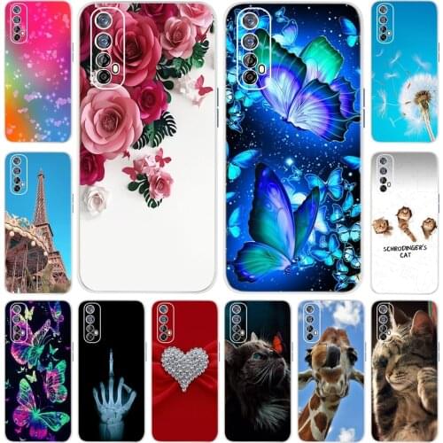 Luxury Flower Pattern Case For Realme 7 Coque Realme 7 Pro Transparent TPU Soft Cover Cases For Realme 7 Global Realme7 7i 7Pro