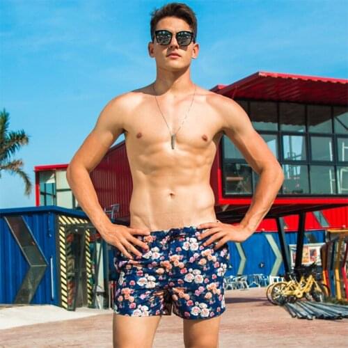 Rose flower print sexy beach shorts swim trunk 2021 sports gym leisure shorts swimming pool surf swimwear men bikini swimsuits