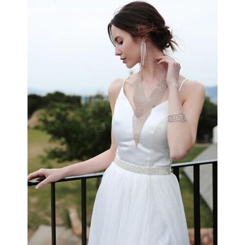 Silver Rose Gold Jewelry Belt Applique Bridal Belt Crystal Rhinestone Party Belts for Women Wedding Belt Sash Lady Formal Belt