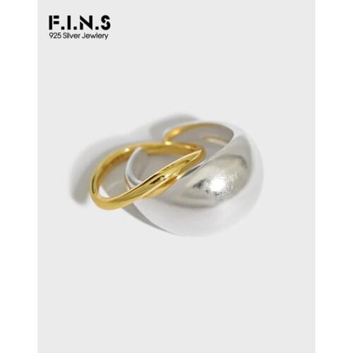 F.I.N.S Stackable S925 Sterling Silver Wide Open Arc-Shaped Finger Ring Slim Line Silver 925 Rings Prevent Allergy Fashion Fine