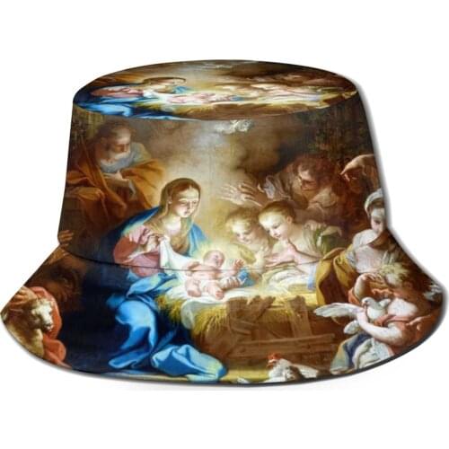 O Conca The Adoration Of The Shepherds Foldable Panama Bucket Hat Cap O Conca Adoration Shepherds Bible Verse Bible Jesus