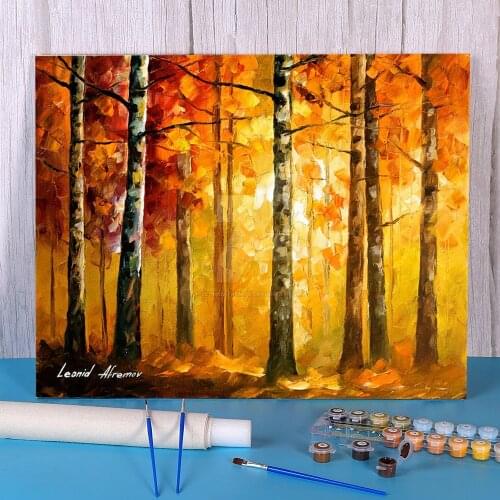 Hidden Trees DIY Painting By Numbers Complete Kit Acrylic Paints 40*50 Canvas Pictures Wall Decoration For Kids Wholesale