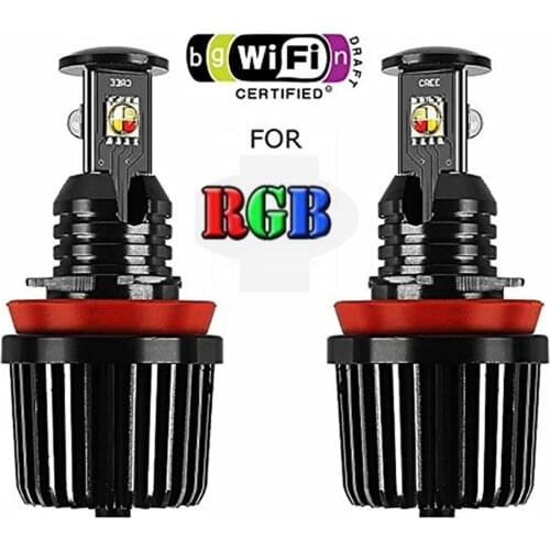 2pcs Angel Eyes RGB LED Marker Lights 120W Multi Color Auto Light H8 for BMW E82 E87 E88 E90 E91 E92 E93 E60 E61 E63 E64 E84 X1