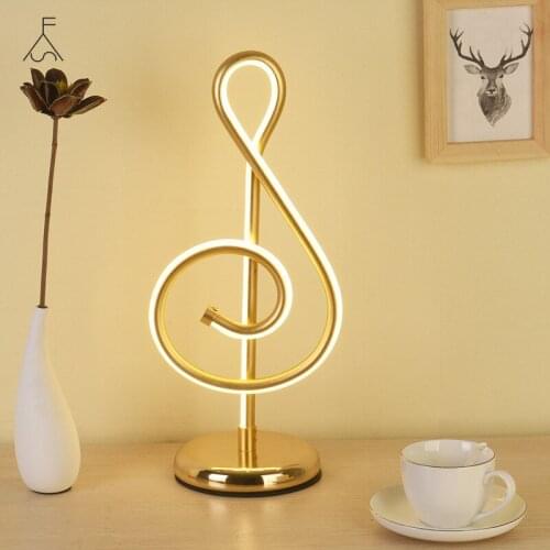 LED Table Lamp Three-color Dimming Musical Note Desk Light Aluminum Eye Protection Reading Lamp EU/US/UK Plug 110-220V