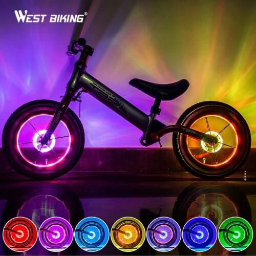 Smart LED Bicycle Wheel Light Bike Front Tail Hub Spoke One Lamp With 7 Color 18 Modes Rechargeable Kids Balance Bike Light