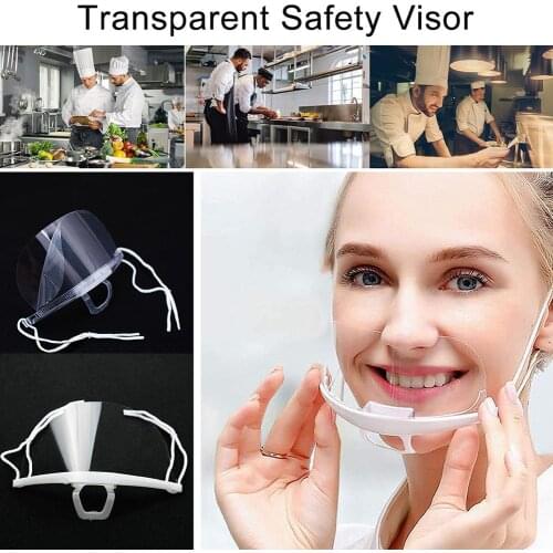 10Pcs/set Hygiene Safety Face Shield Plastic Visor Protective Anti-Fog Anti-Splash Transparent Food Face Shield For Mouth Nose