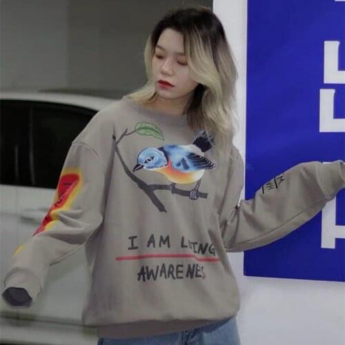 KANYE It Is A Lonely Place Round Neck Bone Sweatshirt Women Velvet Hip-hop Skull Sweatshirt Girl