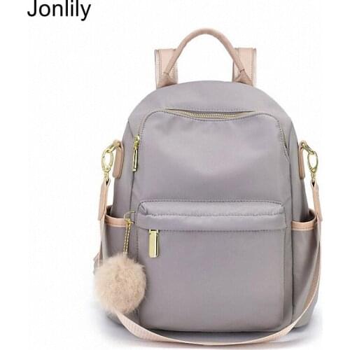 Jonlily Women Oxford Backpack High Capacity Travel Bag Female Fashion Daypack Shoulder Bag Teens City Pack Purse -KG430