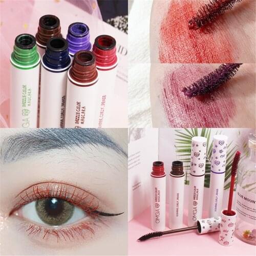 1Pc Professional Makeup Color Mascara Waterproof Fast Dry Eyelashes Curling Lengthening Makeup Eye Lashes Blue Green Mascara