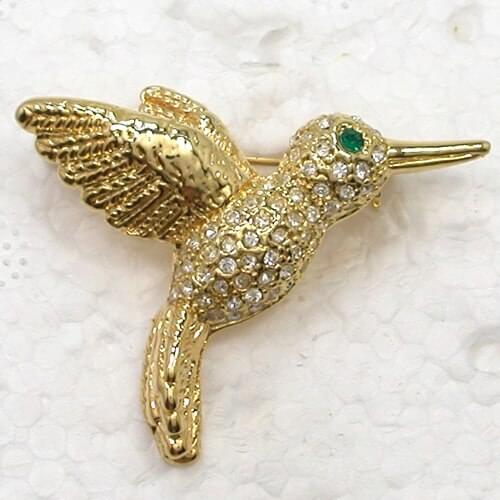 12pcs/lot Wholesale Fashion Brooch Crystal Rhinestone Bird Pin brooches Jewelry gift C102130