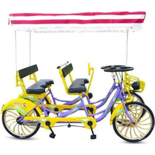 2pcs/lot Double Row Pedal 4 Seater Road Tandem Bicycle for Adult Sightseeing Touring Surrey Bike