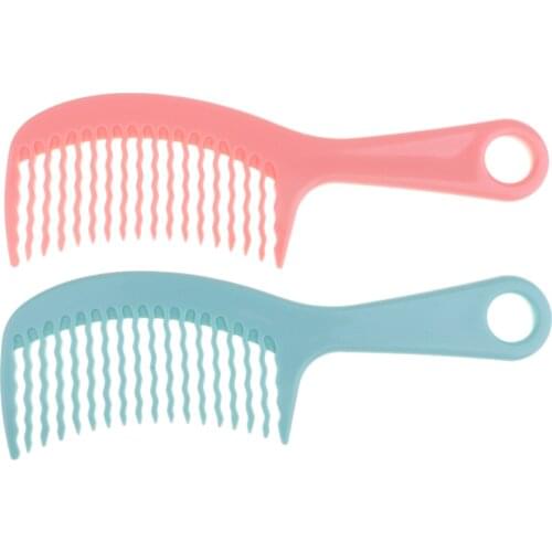 2pcs Wide Tooth Hairstyle Detangle Comb&Handle Comb For Curl Hair Wavy Tooth