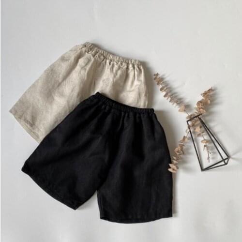 2021 New Girls Boys Pants Summer Cotton Linen Fashion Kids Shorts 1-7t CY312