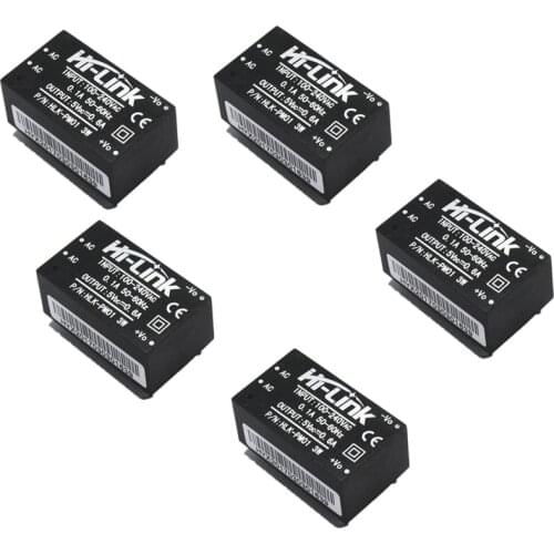 5Pcs HLK-PM01 AC-DC 220V to 5V Step-Down Power Supply Module Smart Home Switching Power Supply Module