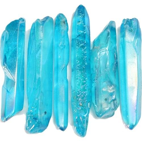 50G VERY POWERFUL & RARE BLUE AURA LEMURIAN SEED ARTIFICIAL CRYSTAL HEALING POINT