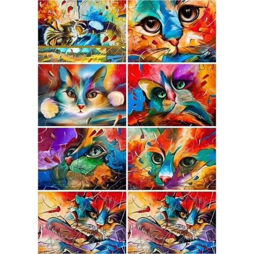 5D DIY Diamond Painting Cat Pictures By Rhinestones Mosaic Cartoon Full Square Tools Diamond Embroidery Art Animal Home Decor