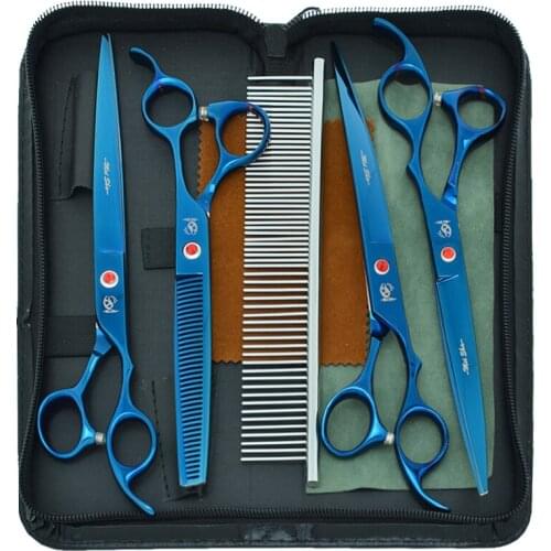 8.0" Pet Grooming Shears for Dog Japan 440C Meisha Professional Cutting Scissors 7.5" Thinning Shears Cats Curved Tijeras B0047A