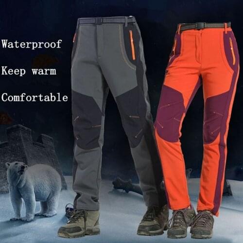 2019 New Soft shell Outdoor Trousers New Winter pants Men Women Hiking Pants Waterproof Windproof Thermal for Camping 003