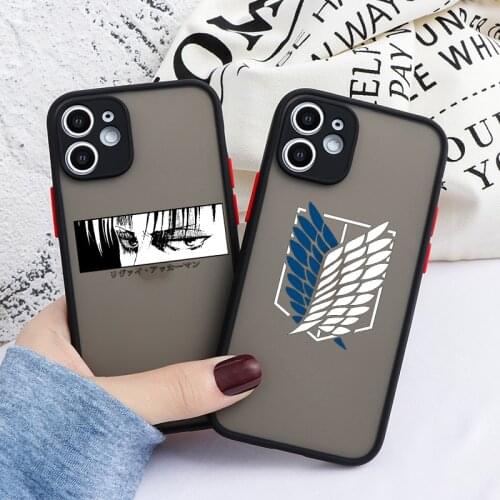 Anime Japanese Attack on Titan Case For iPhone 11 Pro 12 Pro Max Mini XR X XS SE 2020 7 8 6S Plus Soft Bumper PC Back Cover Case