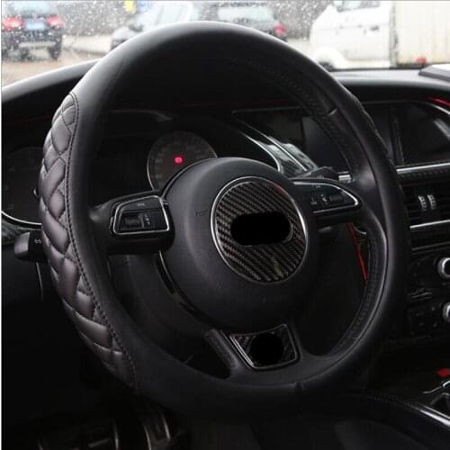 Micro fiber leather Universal Car Steering-wheel Cover 38CM Trellis Auto Steering Car Wheel Cover Car-styling Accessories