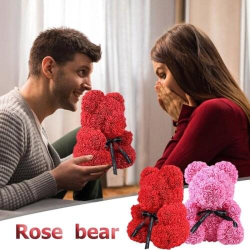 Rose Flower Love Bear Wedding Decor Girlfriend Birthday Valentine Gifts AUG889
