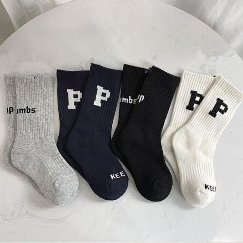 8896 hildrens Socks Spring And Autumn Tide Socks Ins Sports Socks Simple Japanese Boys And Girls Middle Tube Socks