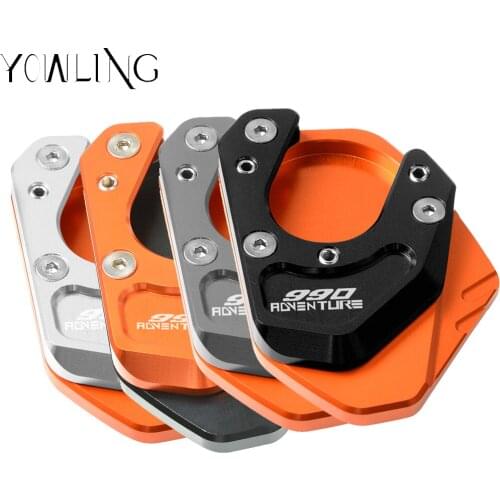 For 990 Adventure 2006 2007 2008 2009 2010 2011 2012 Motorcycle CNC Kickstand Side Stand Extension Plate Pad 990Adventure
