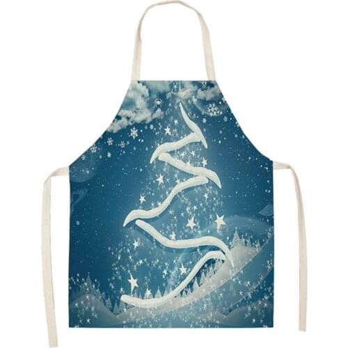 Christmas Aprons Pinafore Cotton Linen Kitchen Apron Woman Bibs for Home Cooking Baking Cleaning Accessories Barber Apron Man