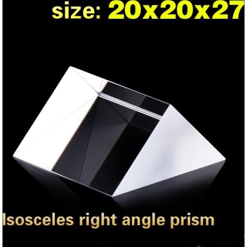 20mm*20mm*27mm Isosceles Right Angle Tri Prism Optical Glass High Precision K9 Material Factory Direct Sales