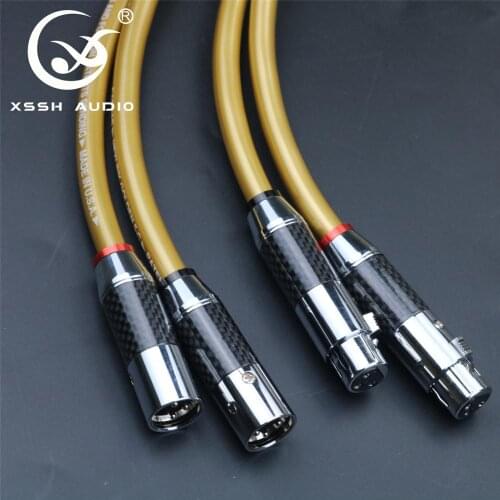 1 pair hifi XLR jack cable XSSH OFC pure copper Balanced interface XLR female male coaxial Audio extension cord Cable Line Wire