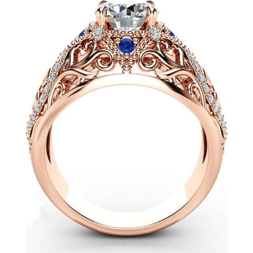 WEGARSTI Sparkling CZ Rings For Women Girls Jewelry Anniversary Gift Real 925 Sterling Sliver Rose Gold Femme Engagement Ring