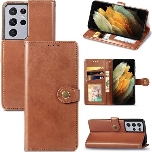 Retro Flip Leather Case For Samsung S21 Ultra Note 20 10+ 8 9 S20 FE S10 S9 S8 Plus S10 Lite A71 A51 A52 A72 Wallet Phone Cover