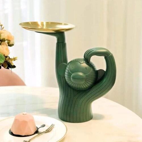 Cute Monkey Storage Tray Fruit Cake Dessert Candy Plate Home Party Dining Room Table Decor Organizer
