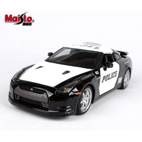 Maisto 1:24 Nissan-GTR police car alloy car model die-cast model car simulation car decoration collection gift toy