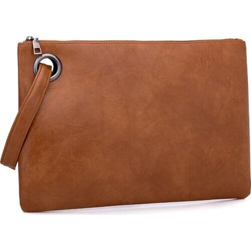 Fashion Solid Handbag Womens Clutch Bag Leather Women Envelope Bag Zipper Evening Bag Female Clutches Handbag