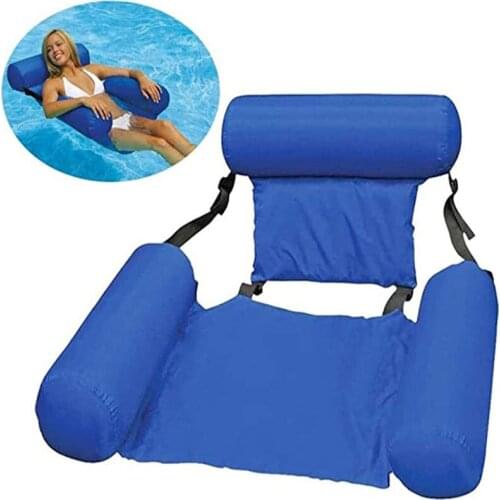 Inflatable Foldable Floating Row Backrest Air Mattresses Bed Beach Swimming Pool Water Sports Lounger float Chair Hammock Mat