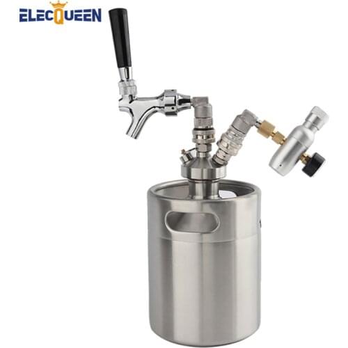 New 2019 Stainless Steel 5L Mini Beer keg Growler With Beer Keg Dispenser W/ Tap System Home Brewing