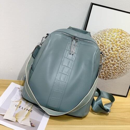 New 2021 Fashion Backpack Soft Cowhide Leather Womens Knapsack Anti-theft High Quality Multifunctional Travel Bag For Female