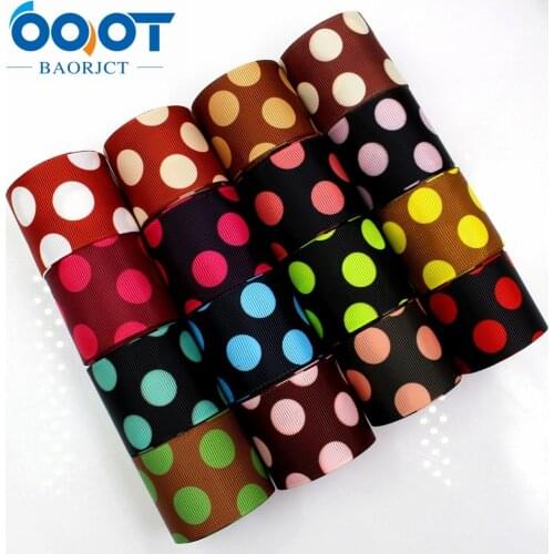 OOOT BAORJCT 17582 , 38MM dot series Printed grosgrain ribbon, DIY handmade Hair accessories Material wedding gift wrap