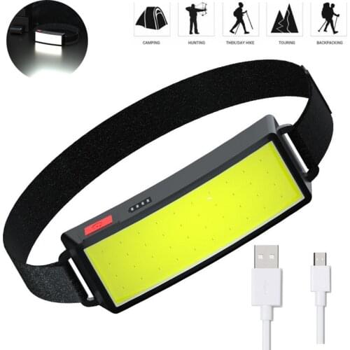 Lighting Headlights Headlamp Portable Mini COB LED Headlight with Battery Flashlight USB Rechargeable Head Lamp Torch