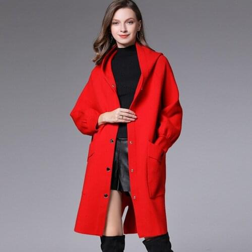 High-end elegant ladys coat winter new 2019 womens Mink fur coat long sleeve loose fashion Hooded knit coats thick warm coat