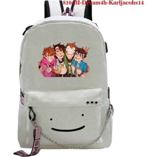 Dream Merch Pattern Backpack for School Girls Casual Schoolbag Mochila Feminina Laptop Bagpack Men Bookbag USB Charge Travel Bag