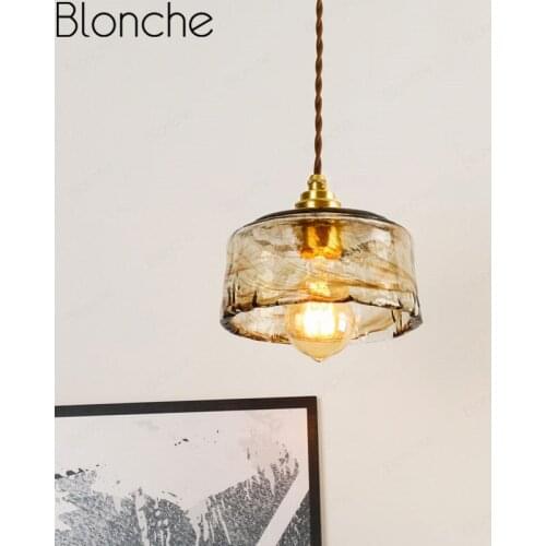 Nordic Glass Pendant Lights Vintage Pendant Lamp for Bedroom Dining Room Kitchen Decor Lighting Fixtures Industrial Luminarias