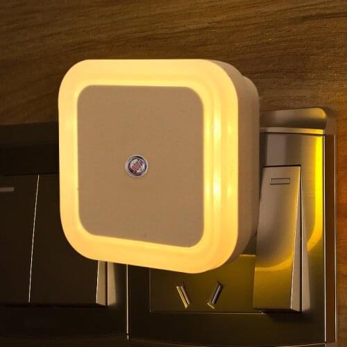 LED Night Light Wireless Sensor Control Square Night Lights EU Plug Nightlight Lamp Kids Baby Living Room Bedroom Decor Lighting